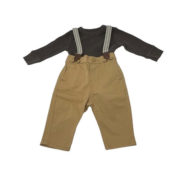 Baby Boy's Outfits - Pants, With Suspenders, Body Suit, & Sweatsuit - Size 3 Mon - Picture 4 of 8